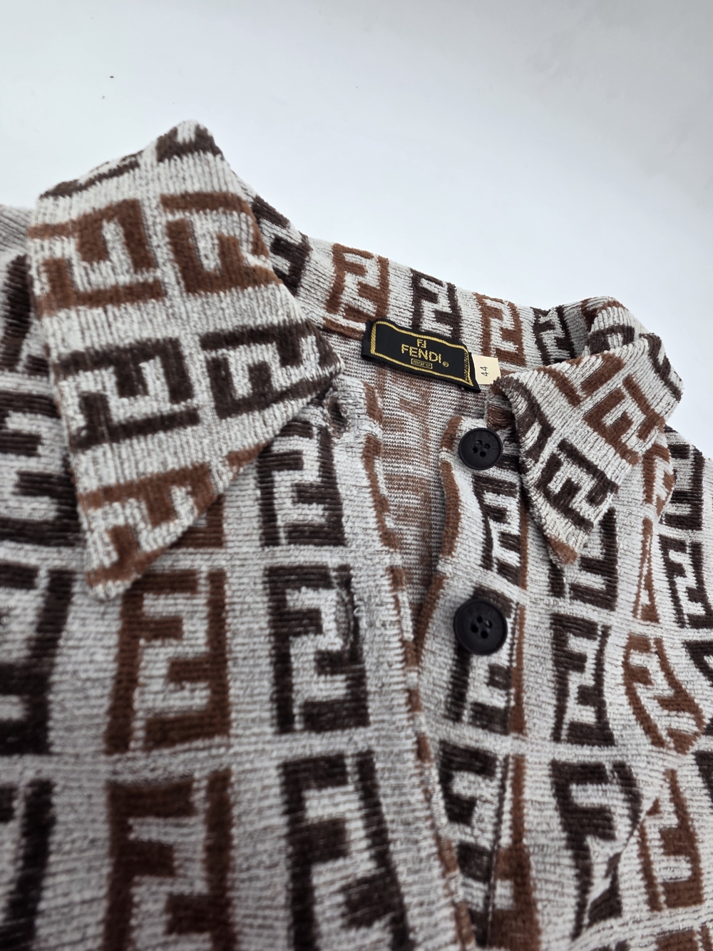 FENDI Zucca polo shirt size:44 Short sleeve shirt brown - Picture 4 of 9